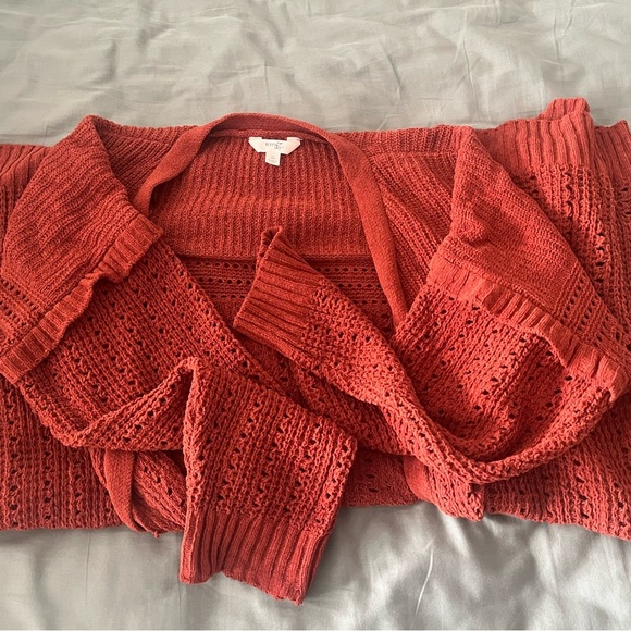 Terra & Sky Cozy Orange Knit Cardigan - Picture 1 of 4